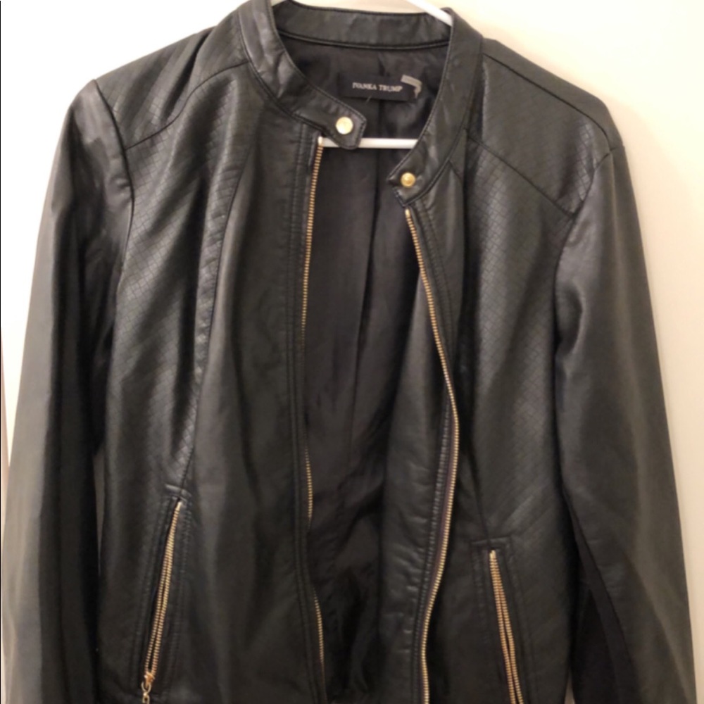 Ivanka Trump Black Moto Leather Jacket